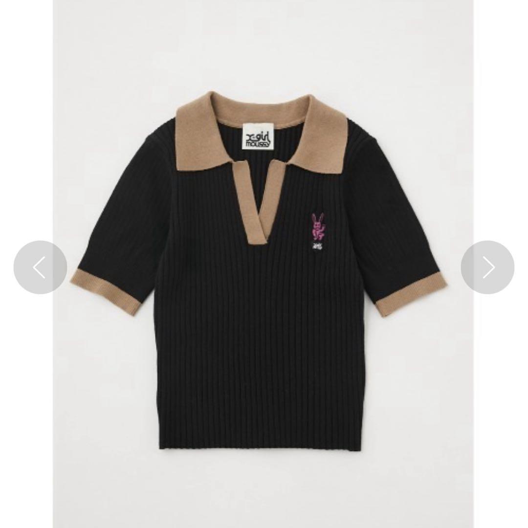 MOUSSY×XG RANDOM RIB KNIT ポロ