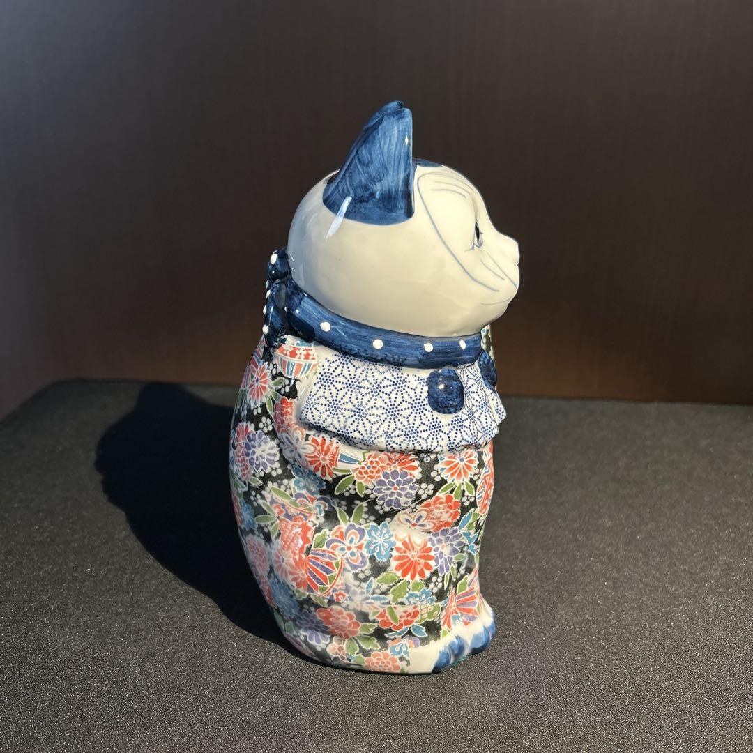 友禅磁器招き猫 小