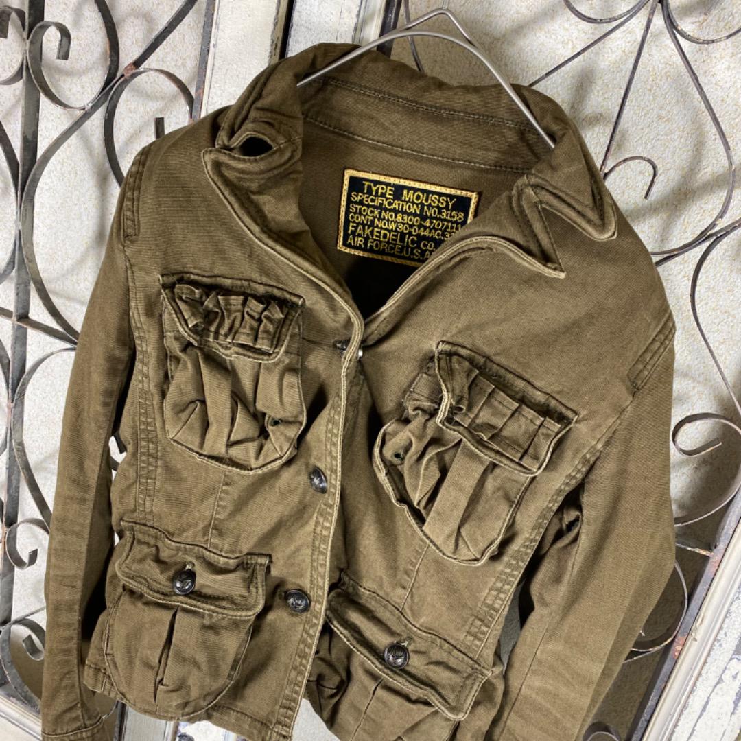 moussy 平成初期スチームパンクy2kマクブリング 短丈ミリタリージャケット