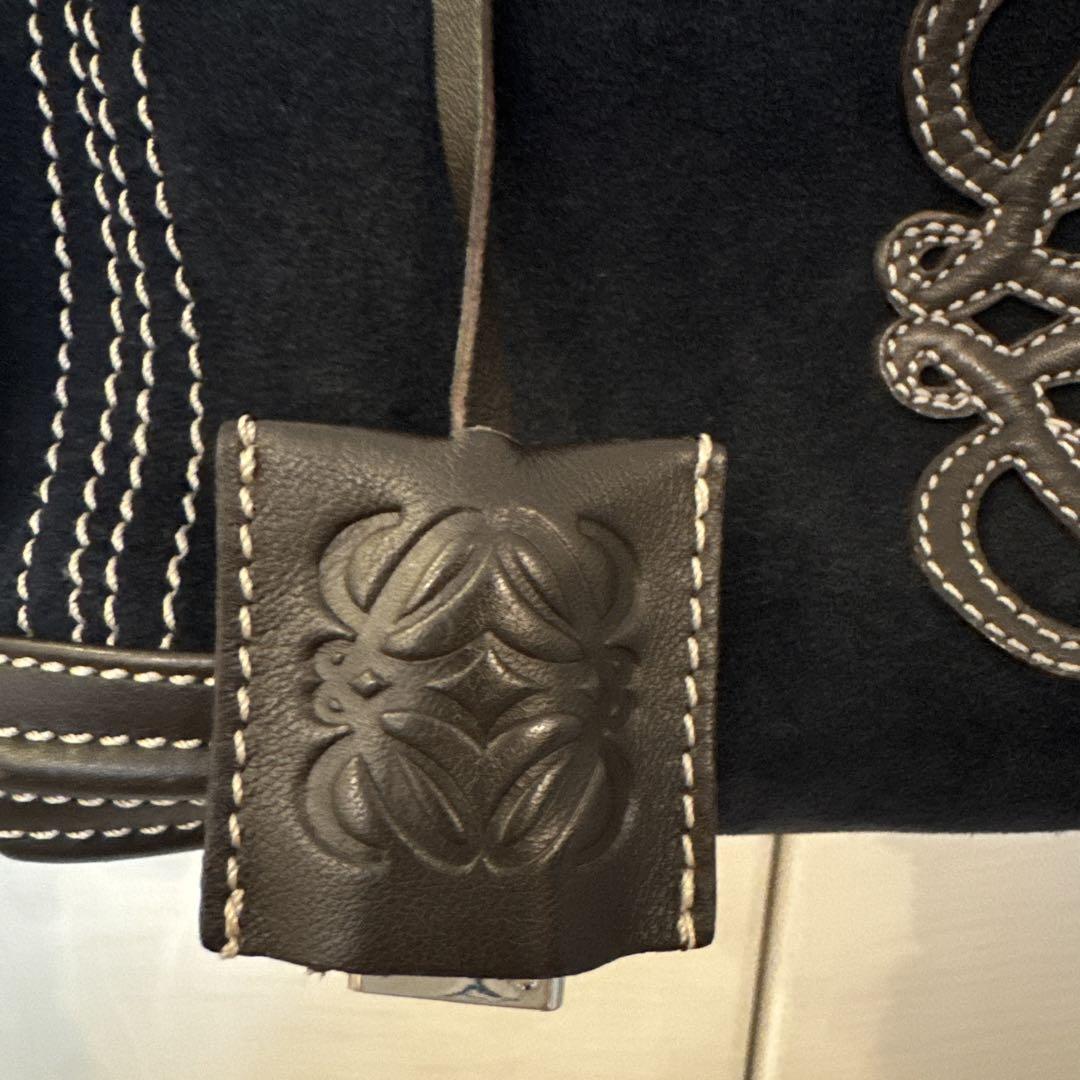 【美品】希少 LOEWE アマソナ 28 ネイビー スエード 画像3