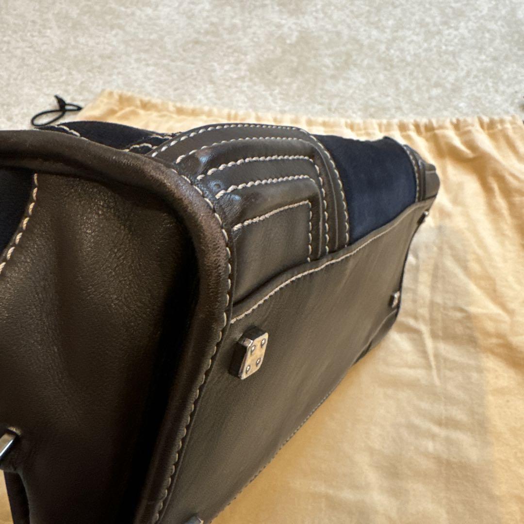 【美品】希少 LOEWE アマソナ 28 ネイビー スエード 画像7