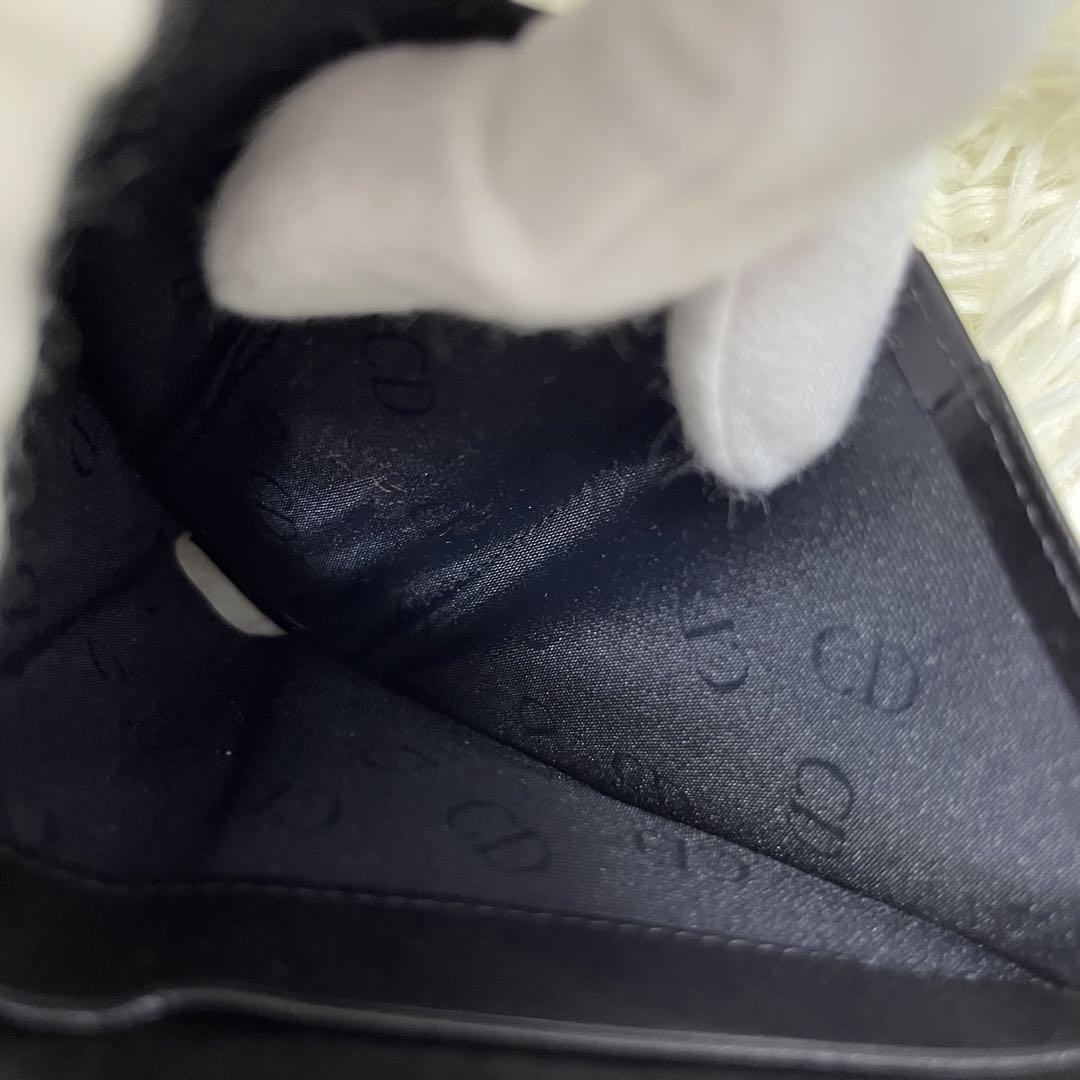【美品　希少】Dior　折財布　がま口　二つ折り　レザー　ヴィンテージ　黒