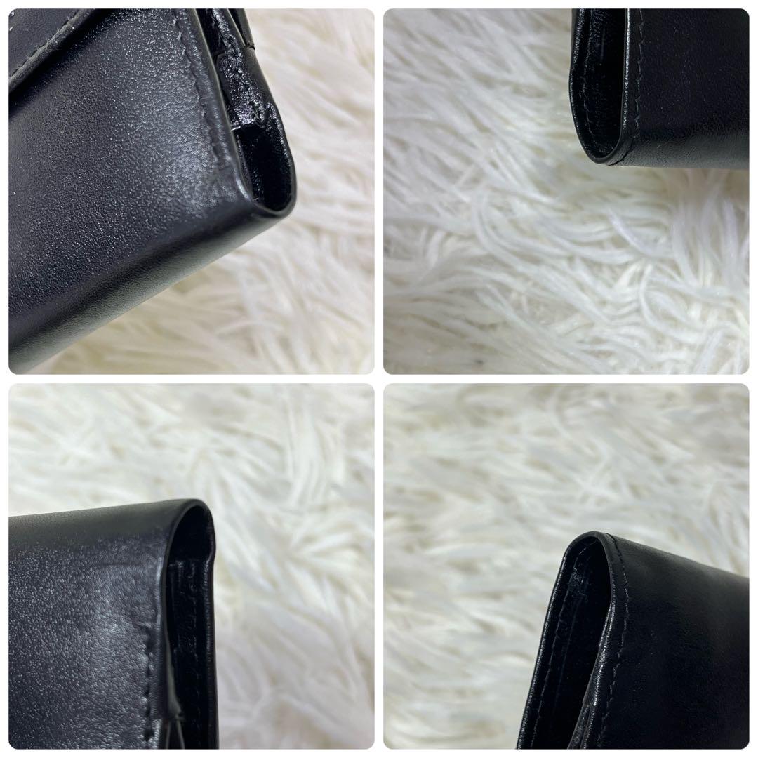 【美品　希少】Dior　折財布　がま口　二つ折り　レザー　ヴィンテージ　黒