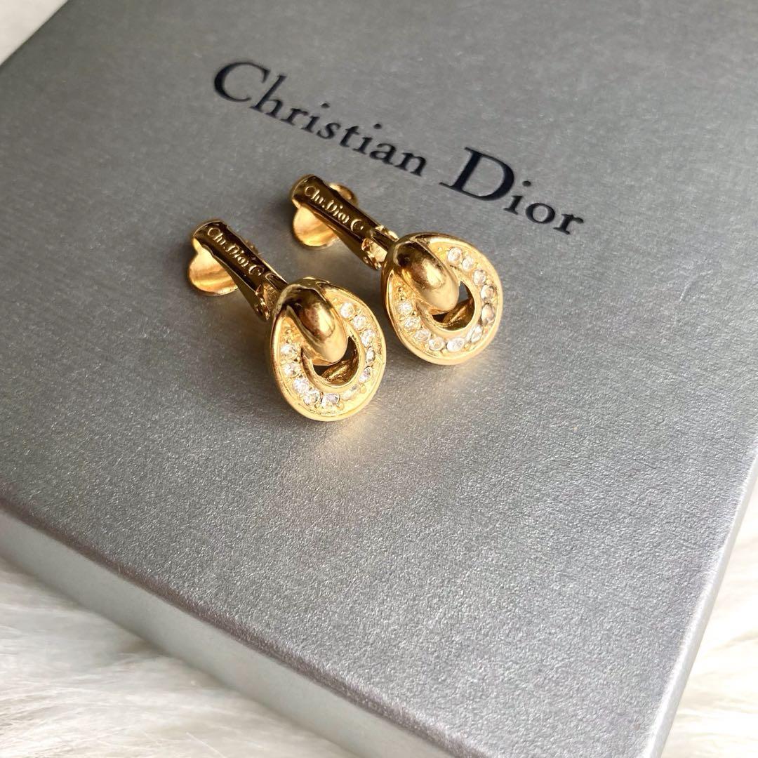 美品】ChristianDior ストーンイヤリングネックレスセット