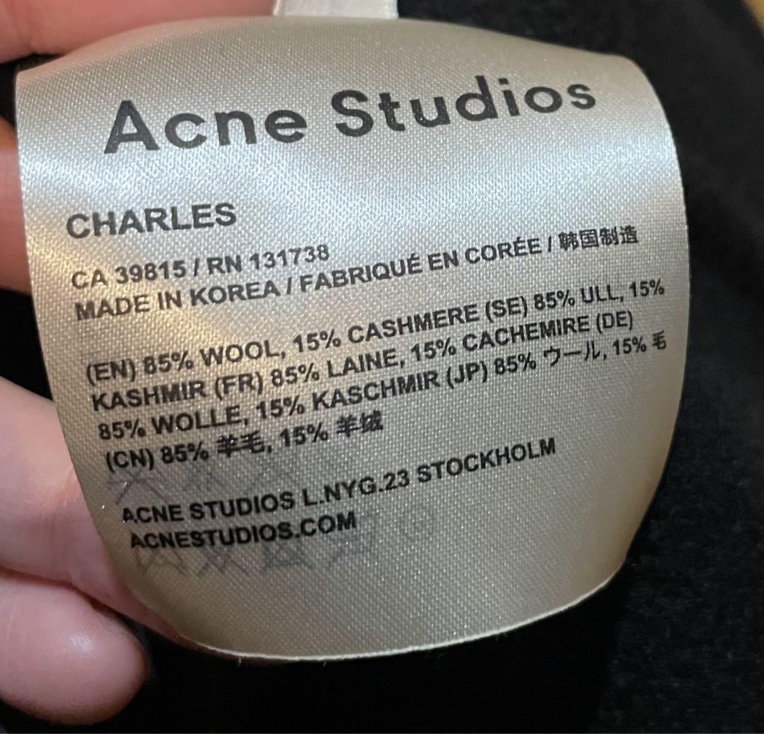 Acne Studios アクネ ストゥディオズ　ロングチェスターコートブラック