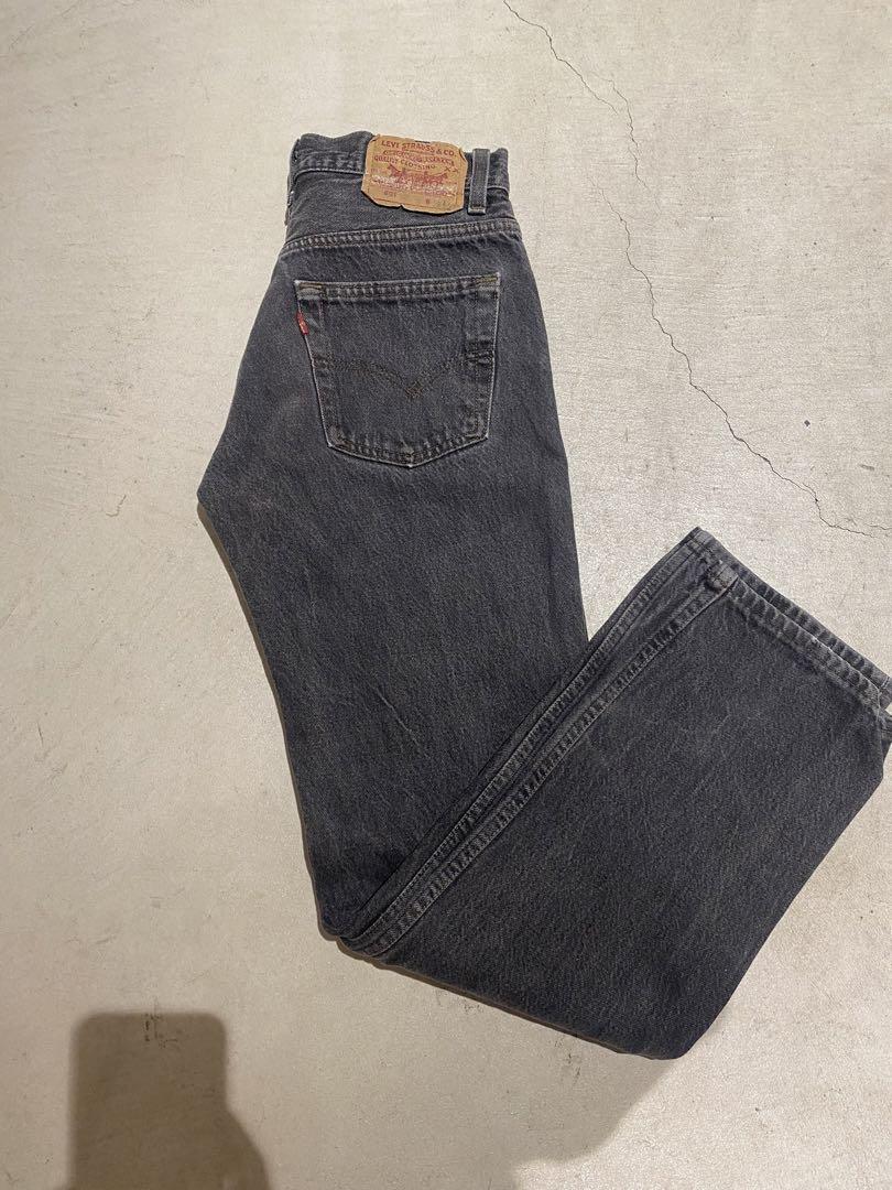 90's 先染めlevi's501 ブラックデニム w28 xx bige 66