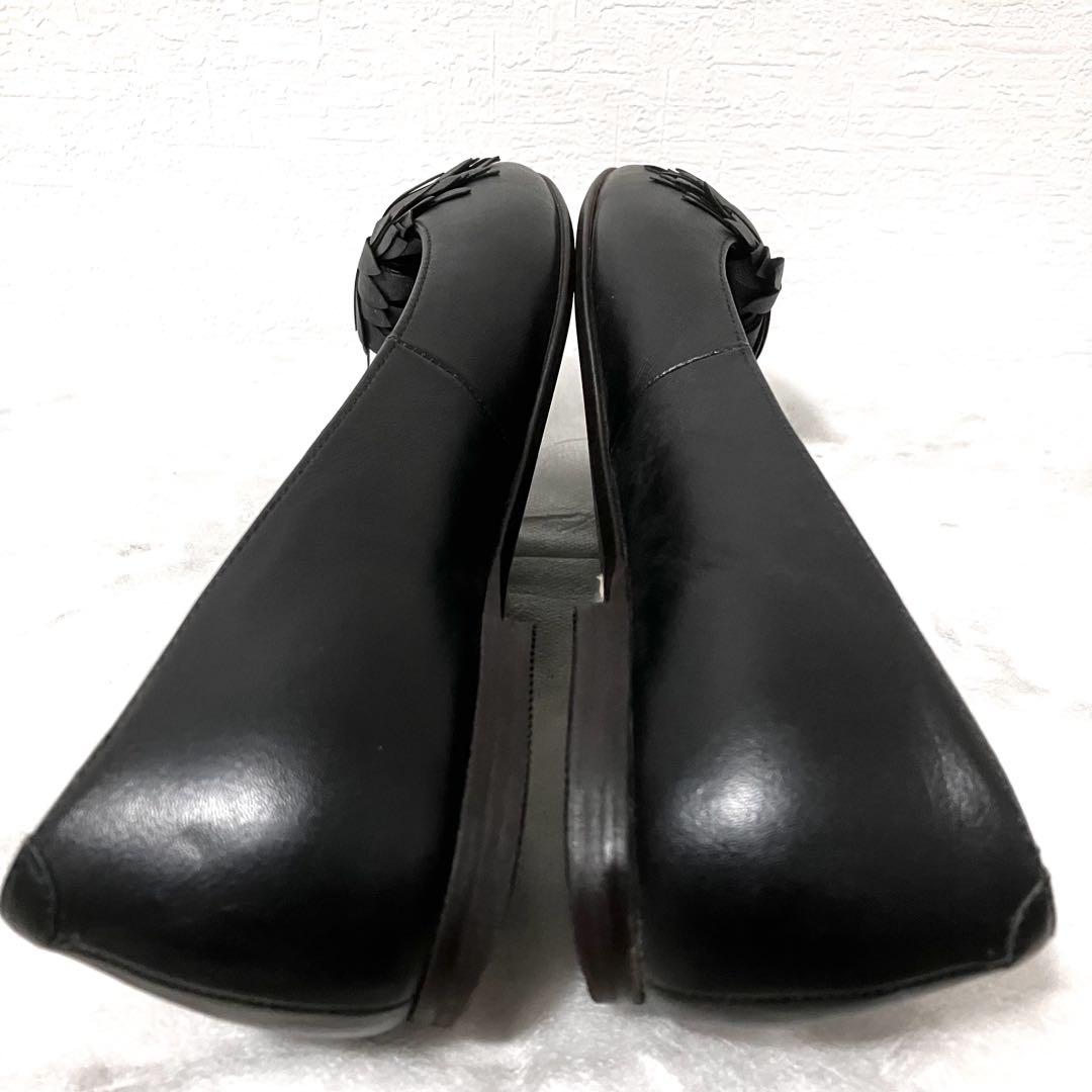 完売品 ほぼ未使用】リーガル フラットパンプス レザー ブラック