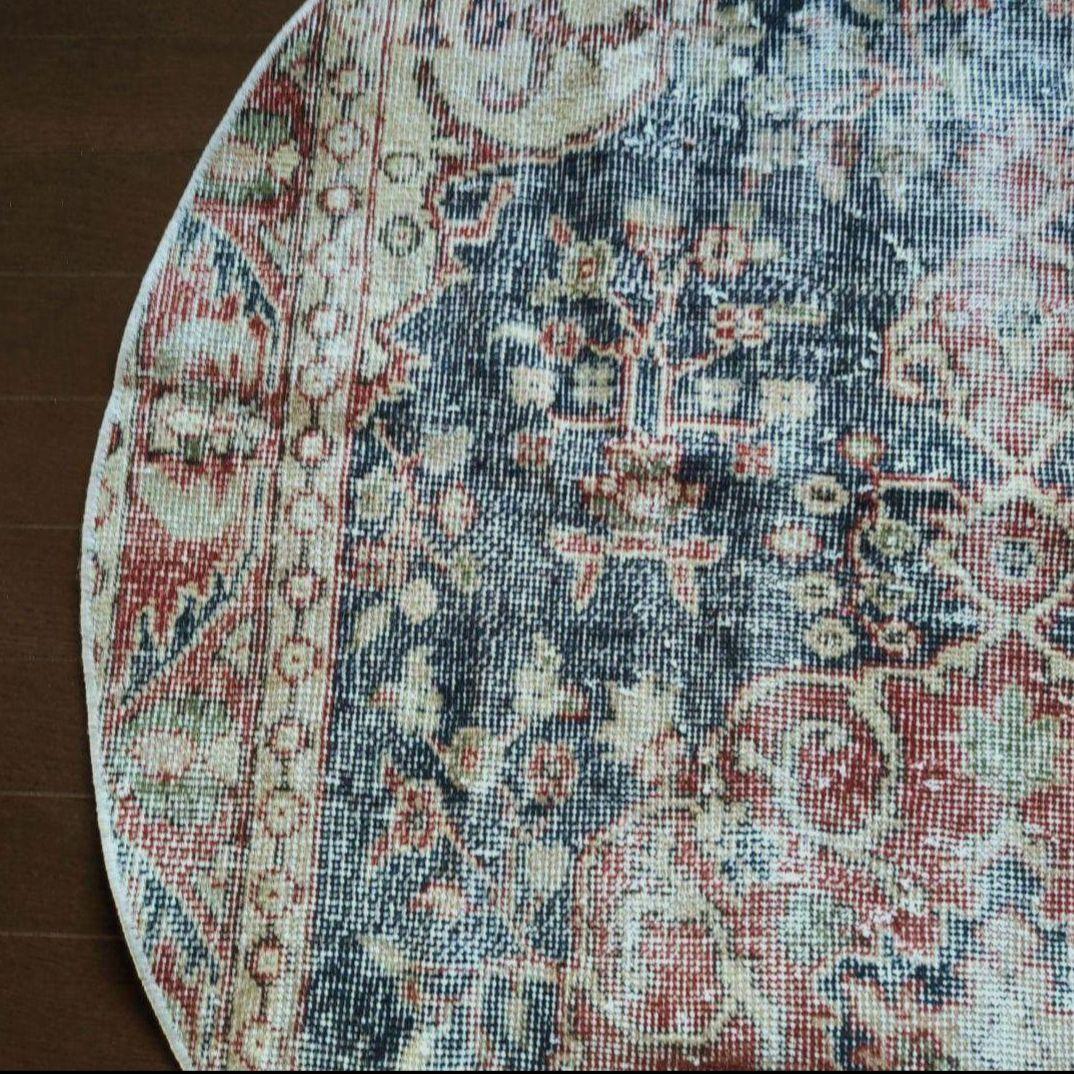 ヴィンテージラグ トルコラグ ラウンドラグ Vintage rug 04＊ - メルカリ