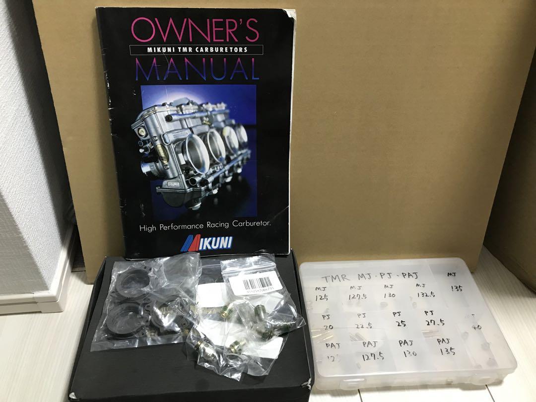 Mikuni TMRキャブレター用ジェットセット、オーナーズマニュアルその他