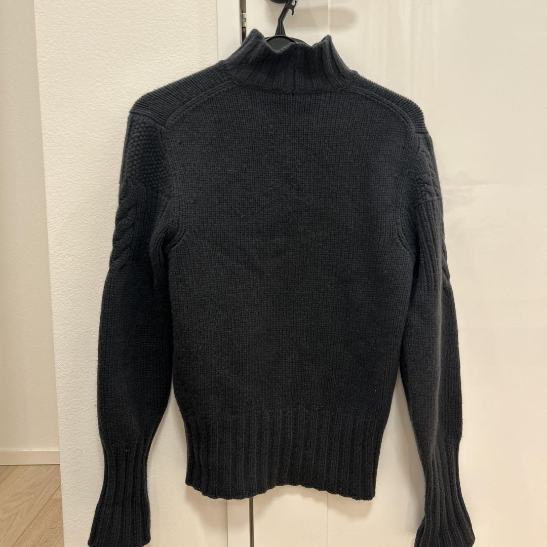 HERMÈS ダークグレー タートルネック セーター 40
