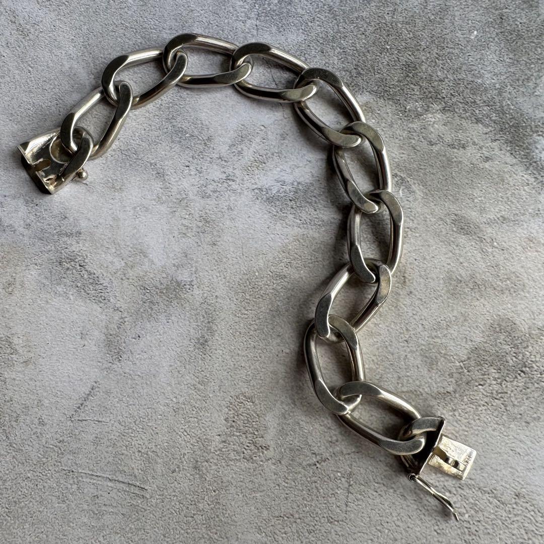 激安/新作 ヴィンテージ チェーンリンクブレスレット シルバー925 スペイン アクセサリー