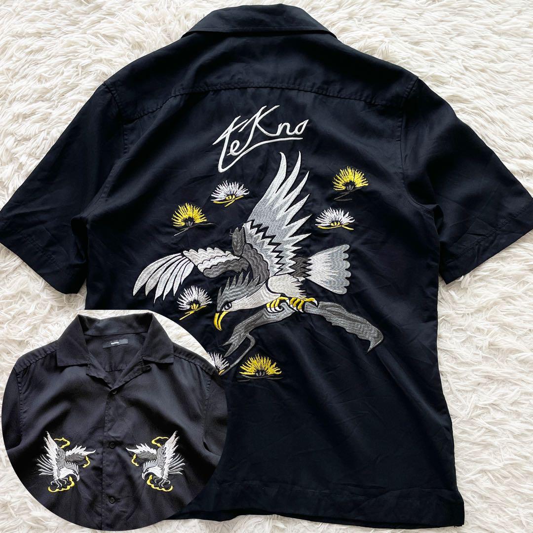 美品 Lサイズ DIESEL 開襟シャツ EAGLE Embroidery 黒