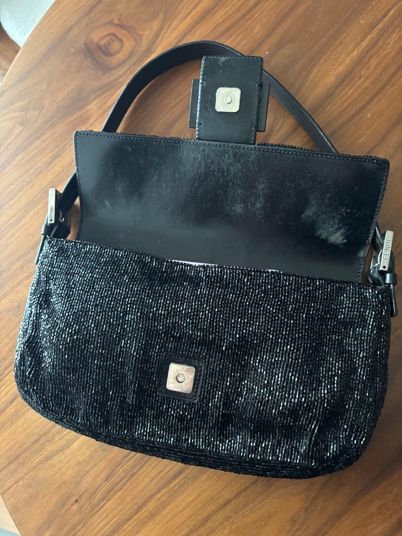 FENDI フェンディ☆ ビーズ マンマバケット バケット 黒 ブラック 超