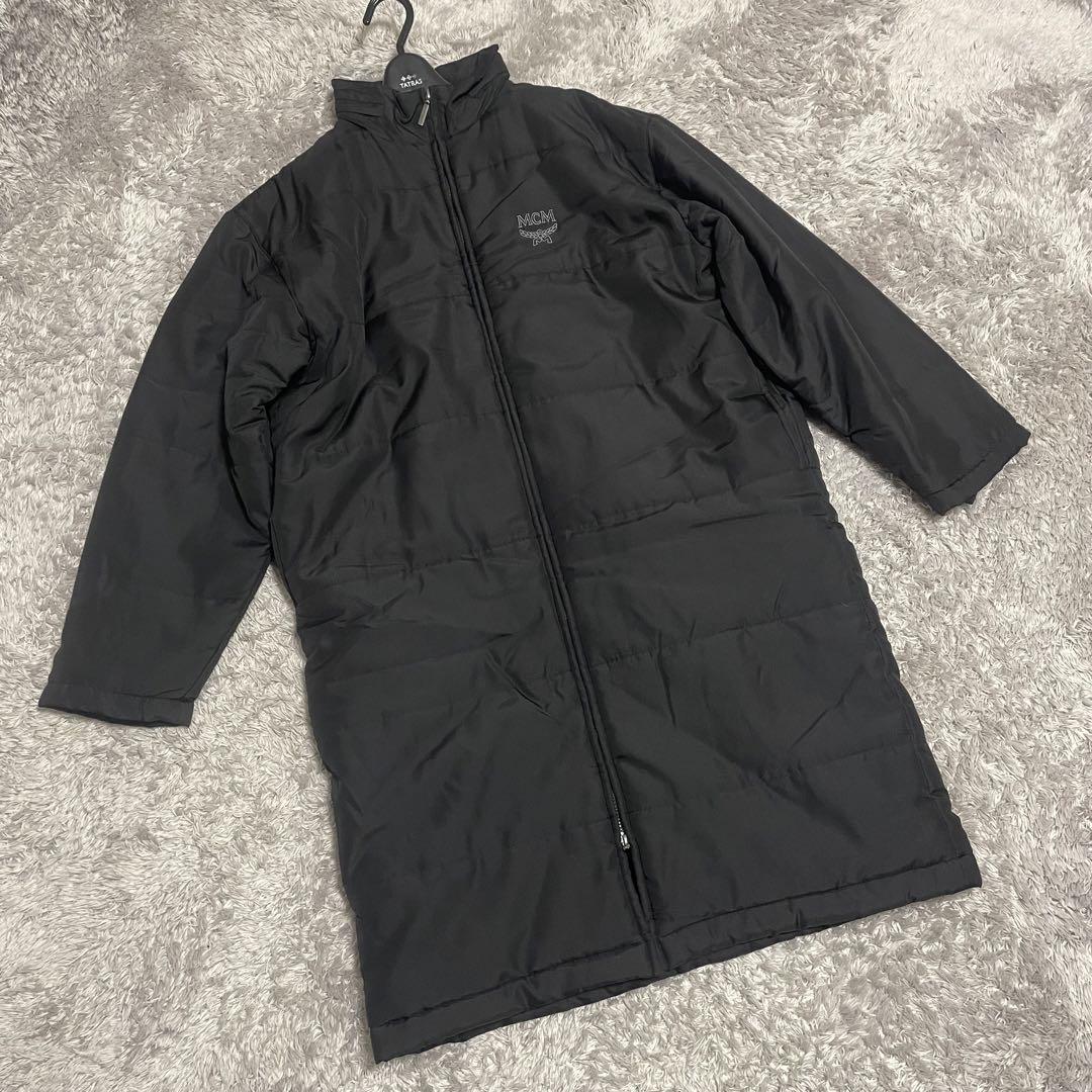 極美品　MCM ロング中綿コート　黒　L