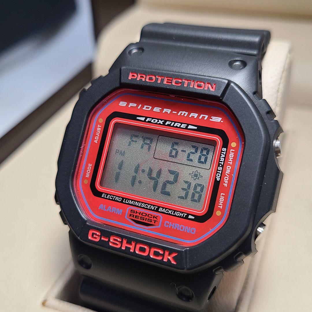 未使用品】G-SHOCK スパイダーマン3 DW-5600 稼働品 腕時計 未使用品】G-SHOCK スパイダーマン3 DW-5600 稼働品 腕時計