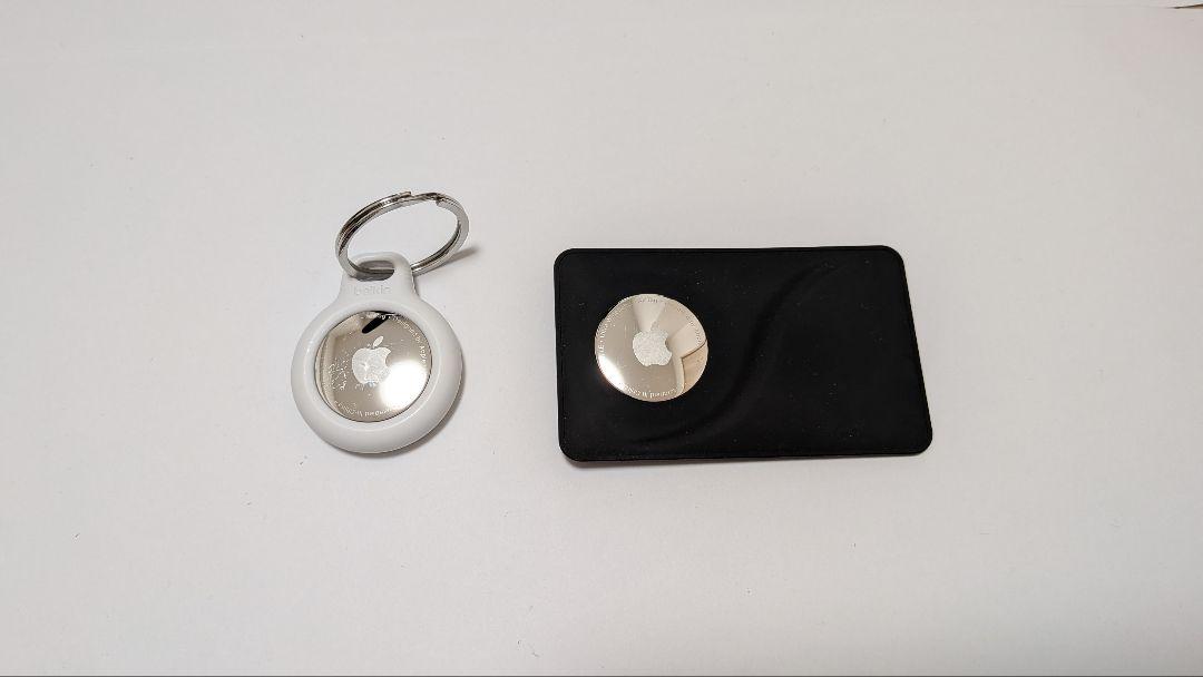 Apple AirTag 2個セット　ホルダー2種（キーホルダ＆カードタイプ）付