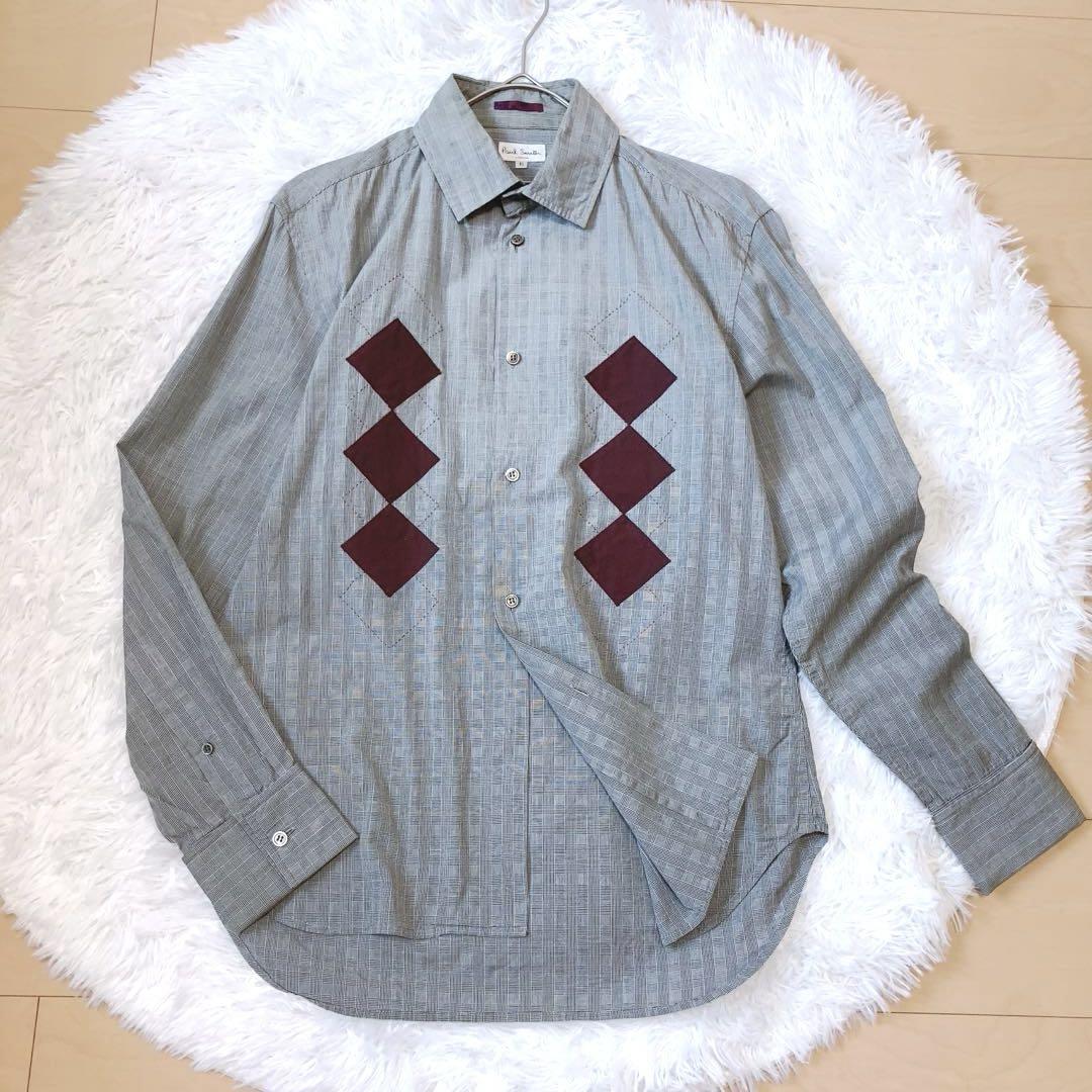 ポールスミス⭕️長袖チェックシャツ　アーガイル　人気　オシャレ　高級感　古着　XL