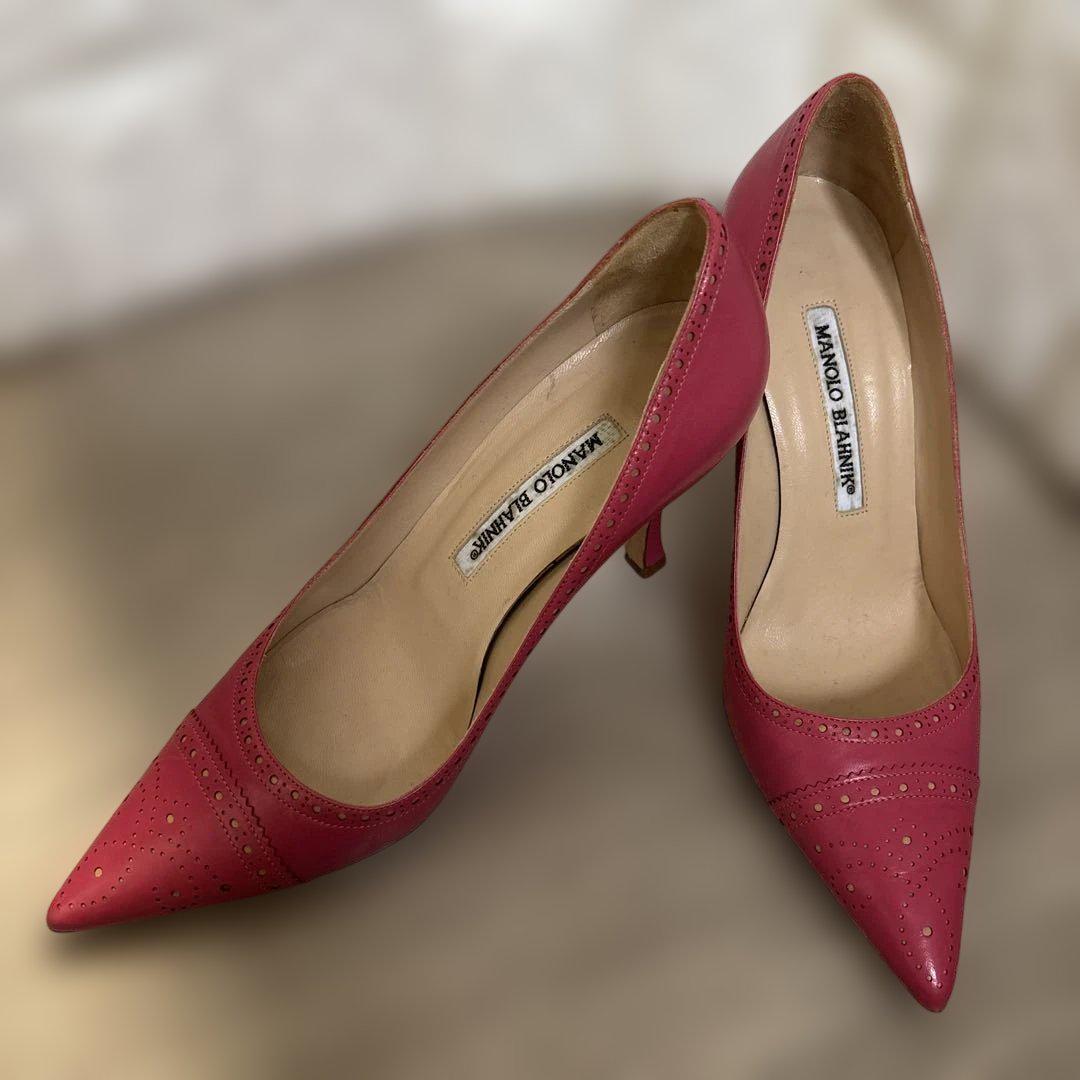 【Manolo Blahnik】 ピンク ハイヒール パンプス