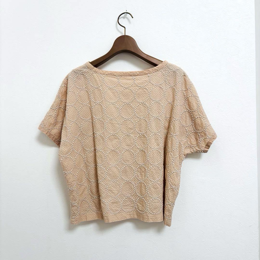 mina perhonen グレー タンバリン半袖トップス mina perhonen 2024SS》twin flower 半袖カットソー / white