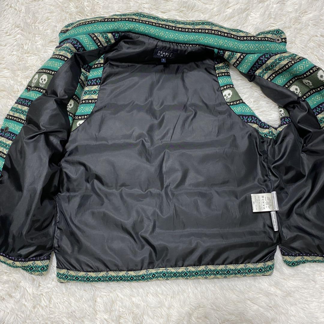【美品】PEARLY GATES ダウンベスト　M スカル　骸骨　ゴルフ