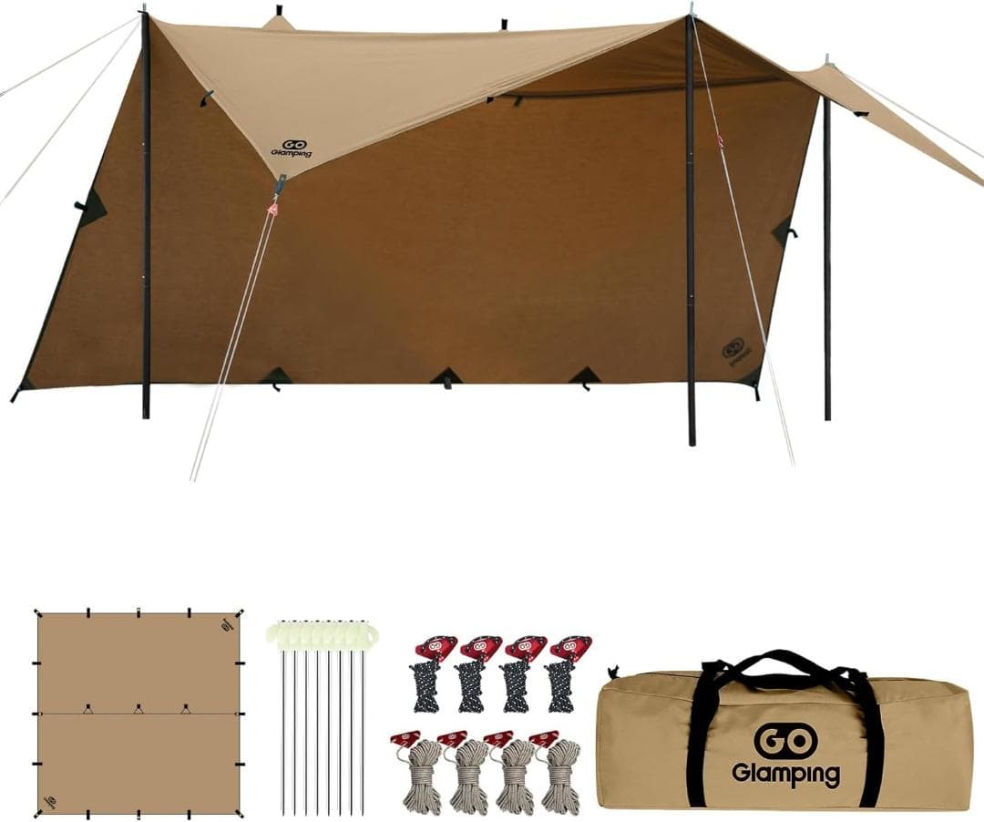 GOGlamping HENGEN+スクエアタープTC 正方形タープ ポリコット