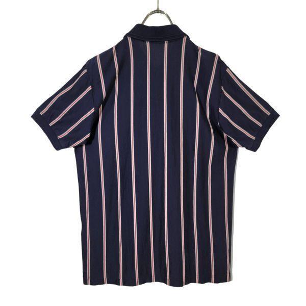 FRED PERRY フレッドペリー ストライプ半袖Tシャツ ポロシャツ 紺 M