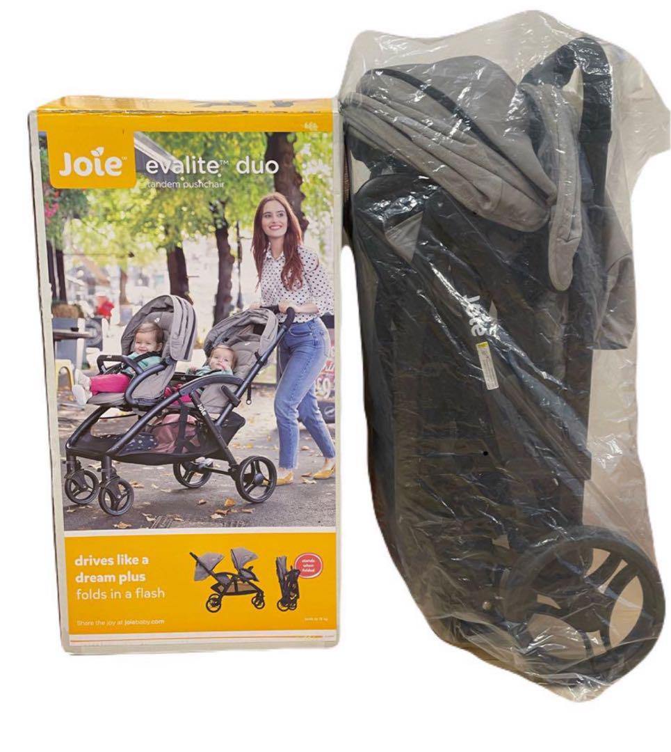 【SALE】Joie エヴァライトデュオ 2人乗りベビーカー レインカバー付