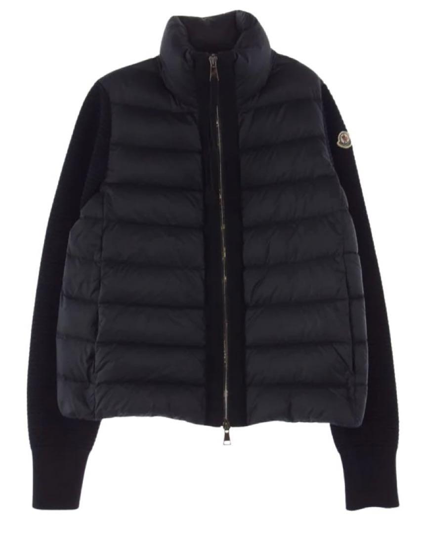Moncler モンクレール 半袖ニットワンピース ダウン 切り替え 黒