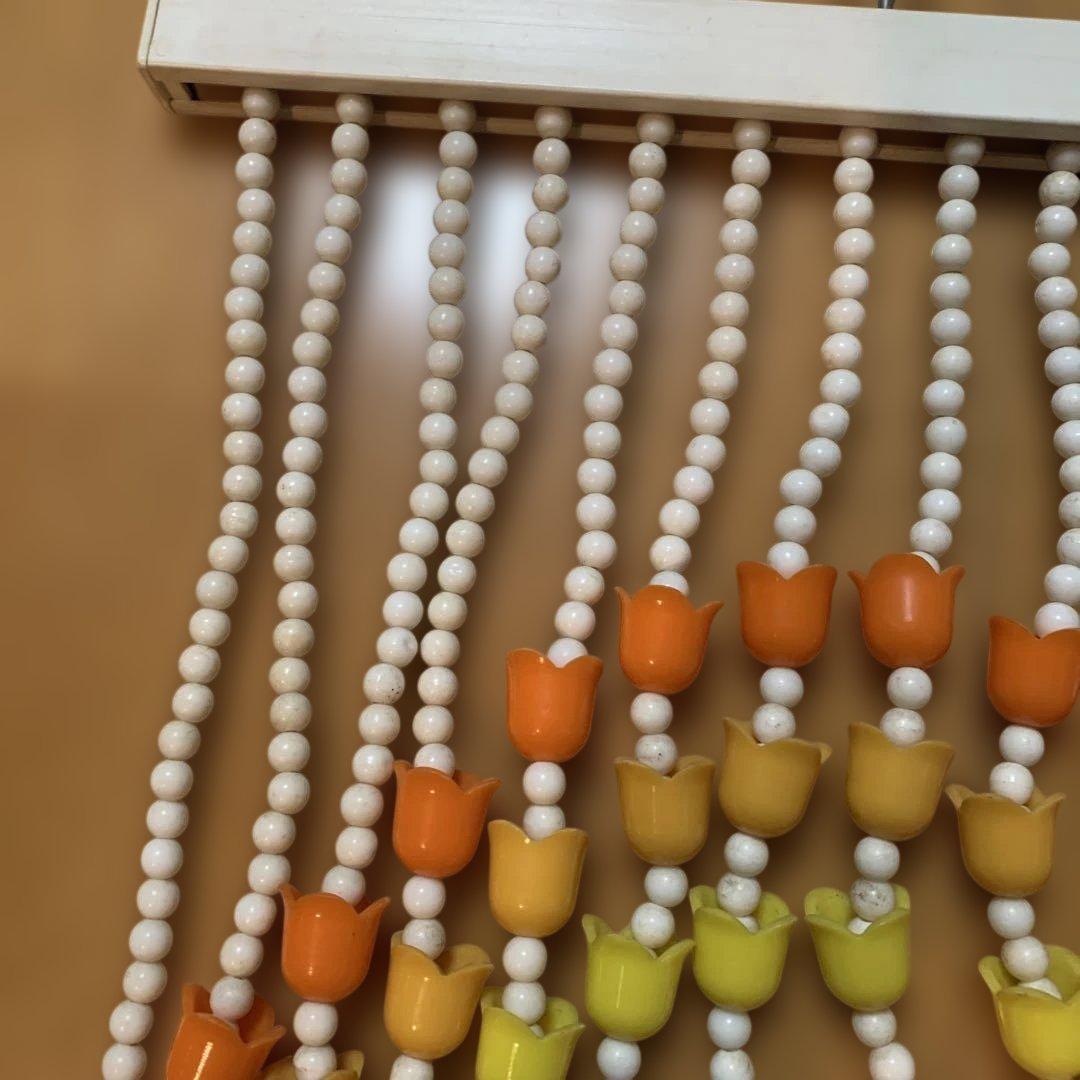 お花ビーズのれん チューリップ 中古 昭和レトロ レトロポップ