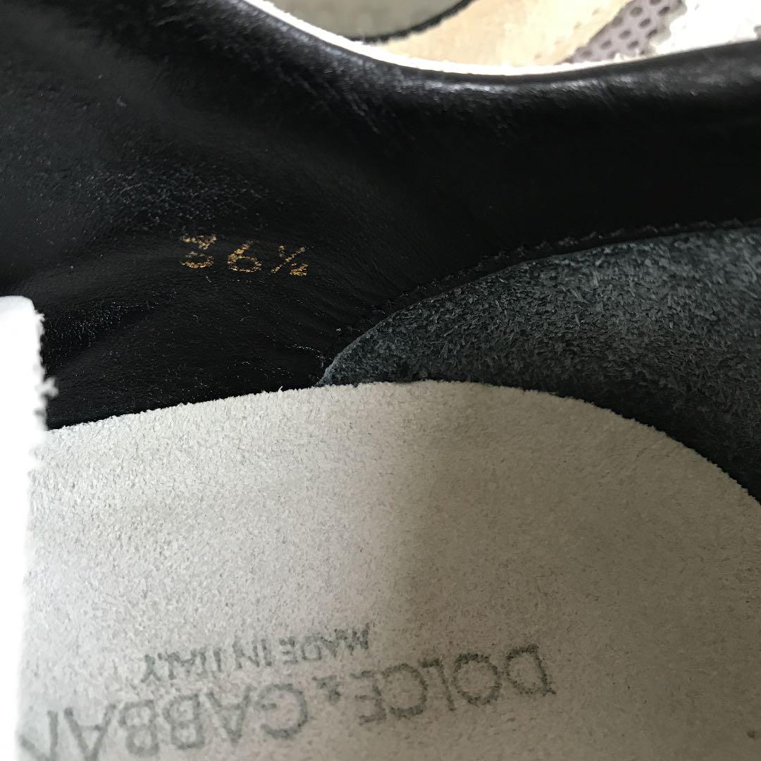 DOLCE&GABBANA ドルガバ美品スニーカー高級ロゴレザー本革23cm春夏 1MAlg-m38729874900 低価高品質