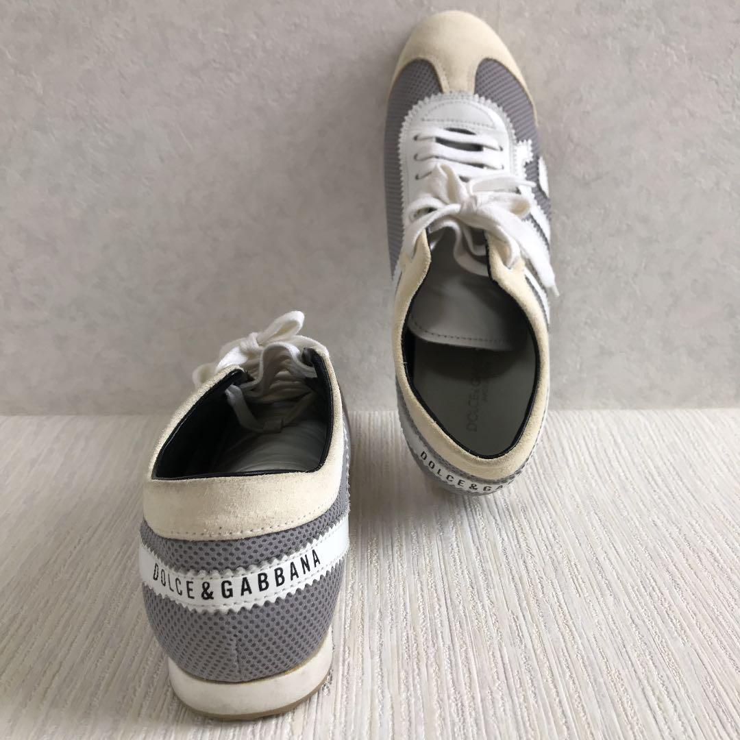 DOLCE&GABBANA ドルガバ美品スニーカー高級ロゴレザー本革23cm春夏 1MAlg-m38729874900 低価高品質