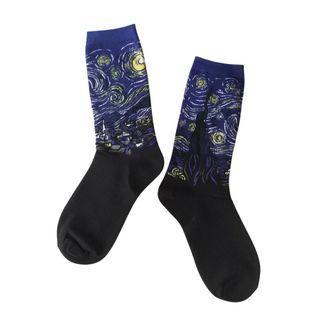 星月夜 ソックス レディース 靴下 socks sox アート 絵画