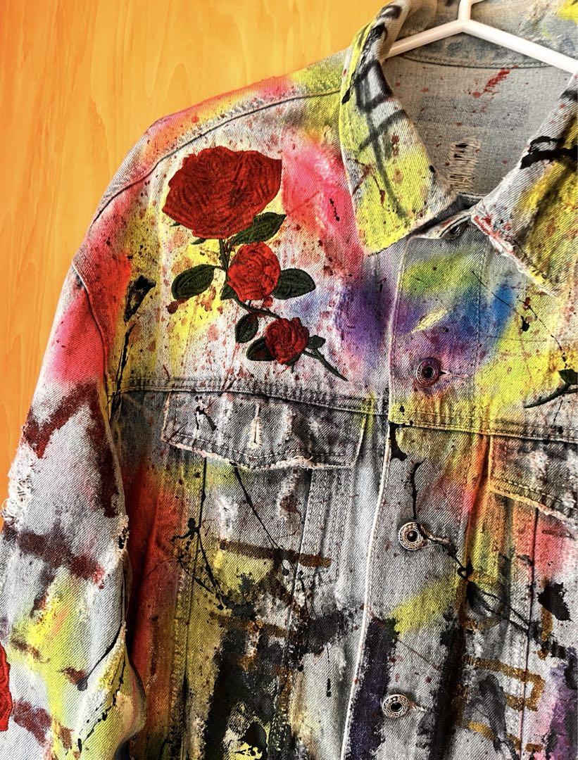 Painted Jacket デニムジャケット ダメージペイントリメイク