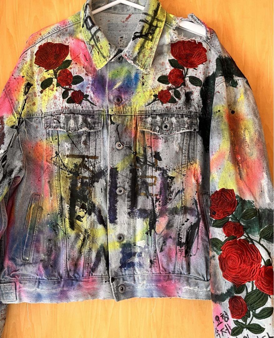 Painted Jacket デニムジャケット ダメージペイントリメイク