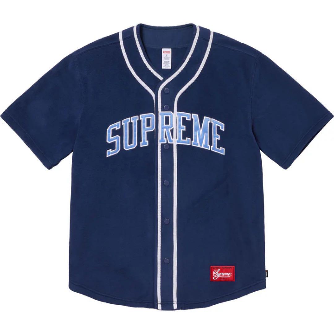 Supreme Polartec Baseball Jersey ジャージ紺M