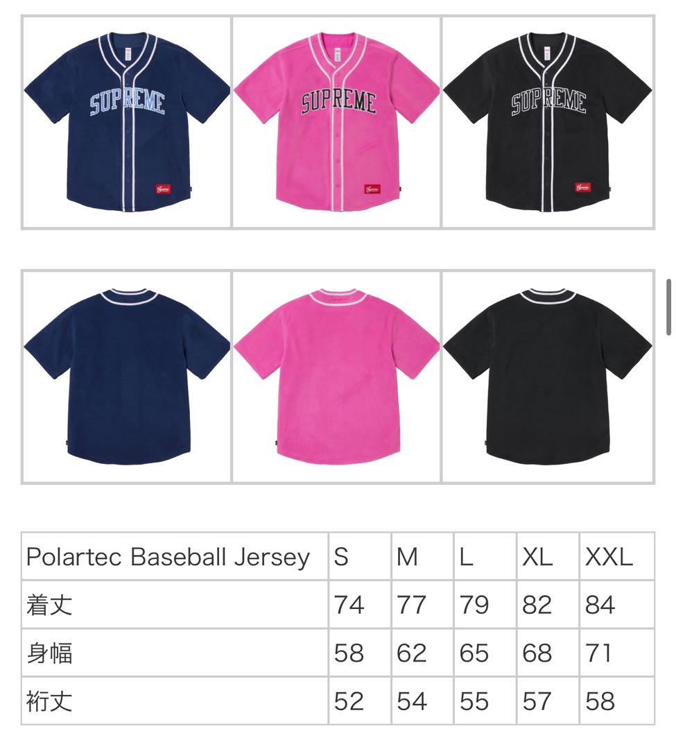 Supreme Polartec Baseball Jersey ジャージ紺M