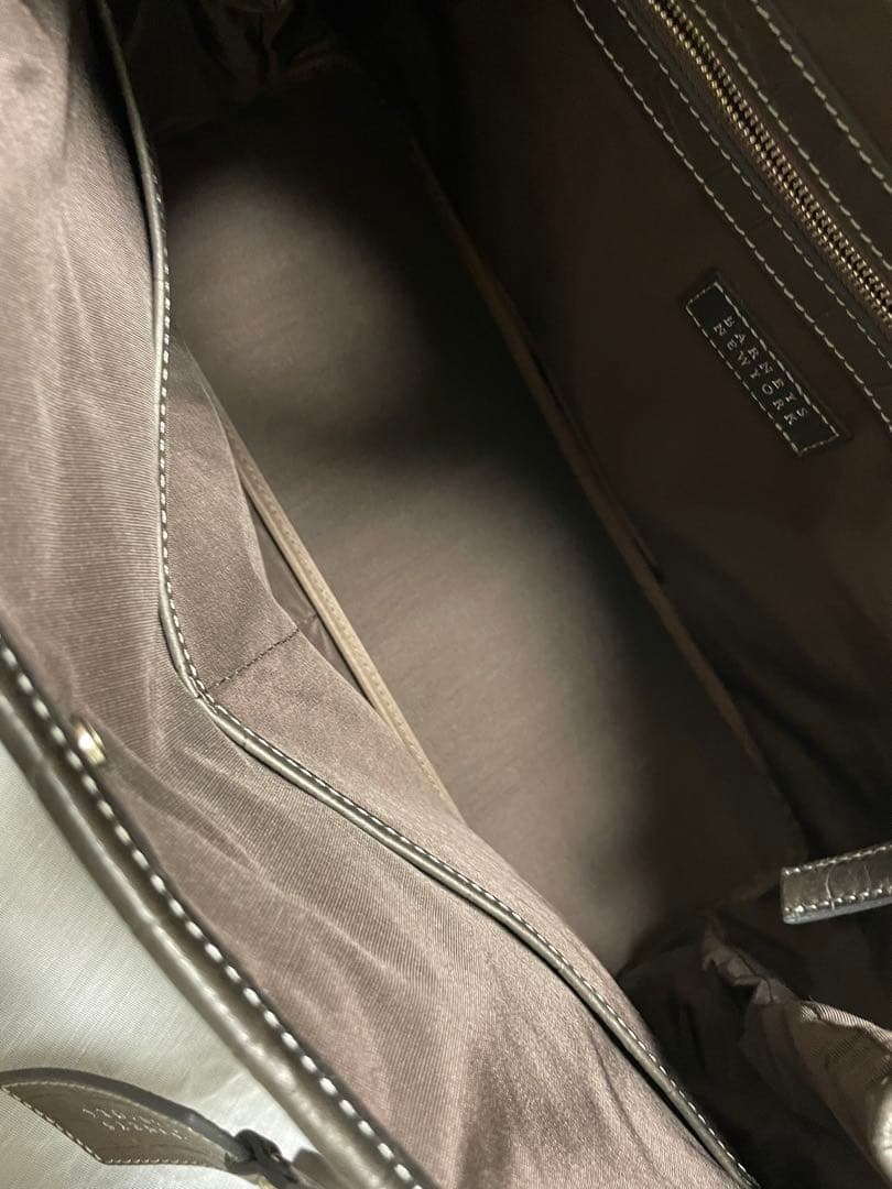BARNEYS NEW YORK ダークブラウン トートバッグ　クロコ
