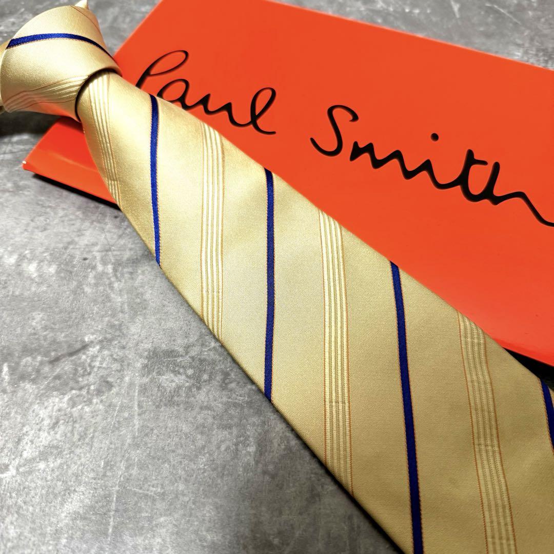 【新品未使用】Paul Smith ポールスミス ネクタイ ベージュ ストライプ