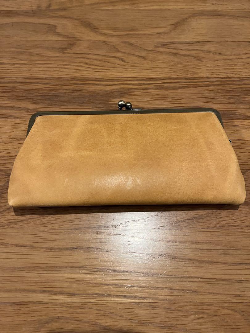 nafka レザー がま口長財布 イエロー