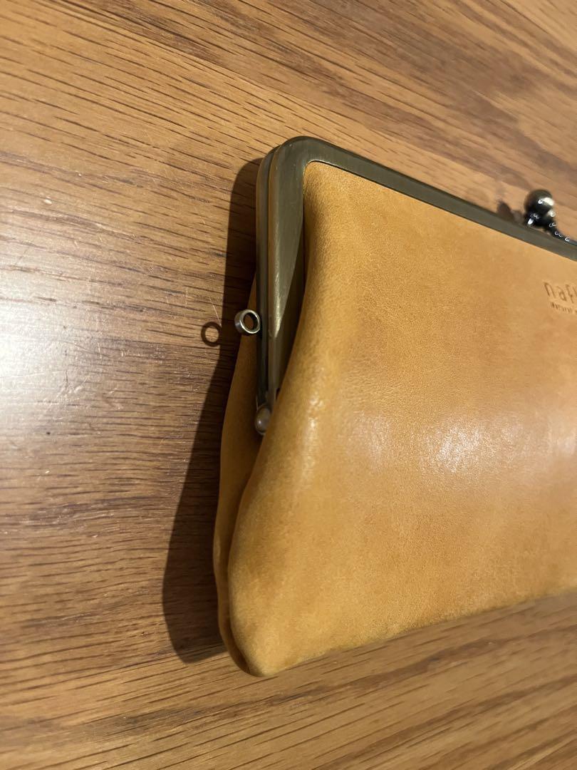 nafka レザー がま口長財布 イエロー