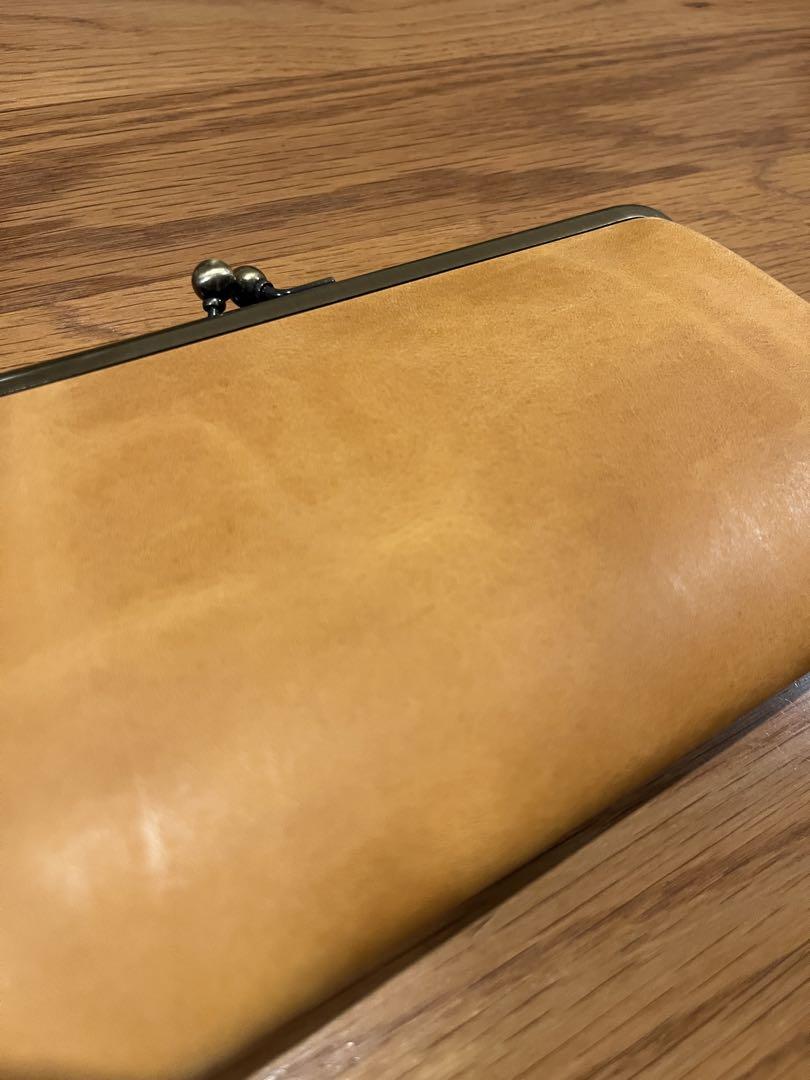nafka レザー がま口長財布 イエロー