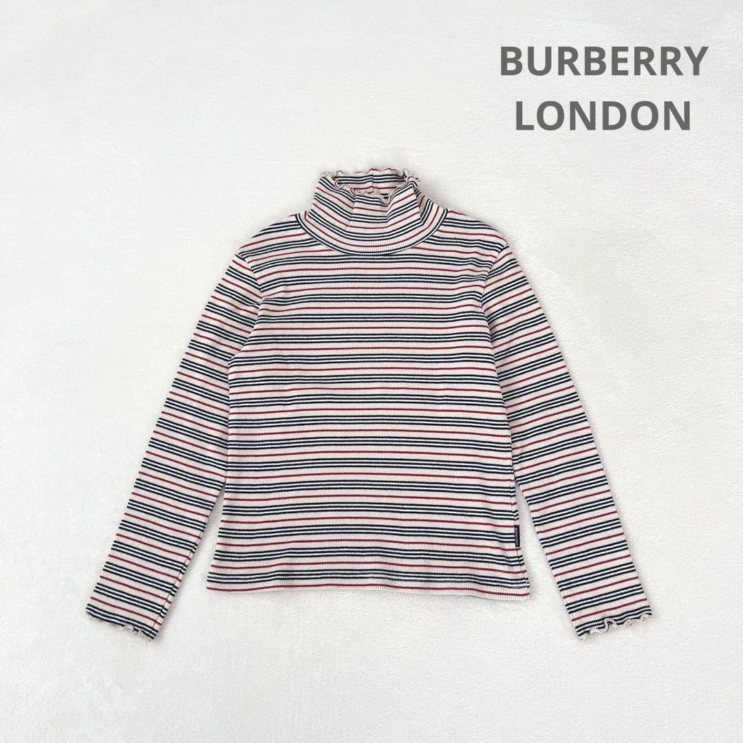 BURBERRY バーバリー ポロシャツ ハイネック ボーダー L ベージュ BURBERRY バーバリー ポロシャツ ハイネック ボーダー L ベージュ