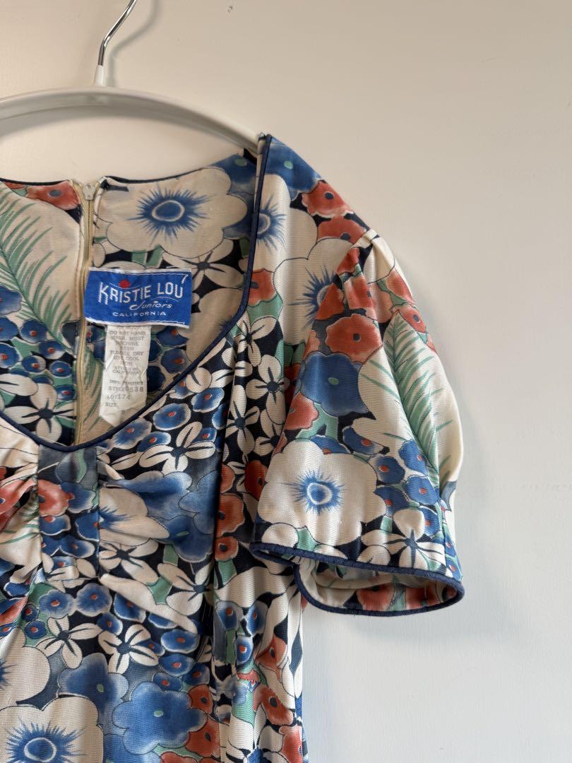 90s usa製 花柄 アセテートロングワンピースitimi jantiques 90s usa製 花柄 アセテートロングワンピースitimi jantiques