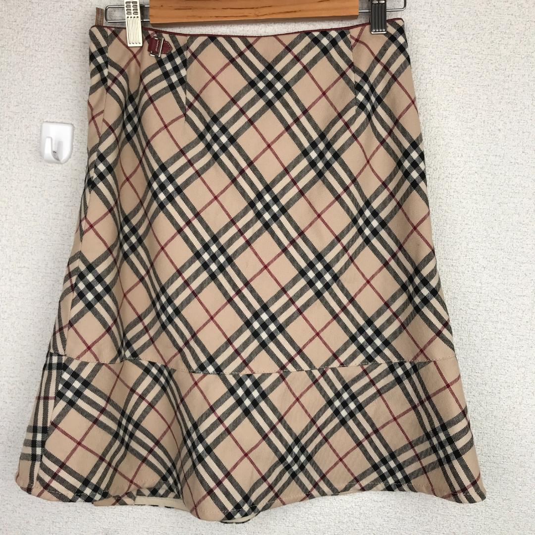 美品 バーバリーブルーレーベル　ラップスカート　ミニスカート　ノバチェック