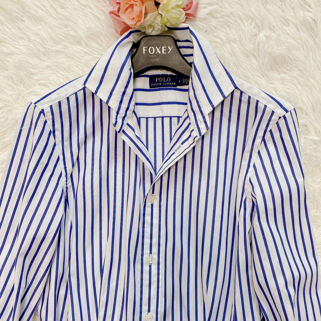 SALE!Ralph Lauren ストライプ ロゴ ブロード シャツ ワンピース ストライプド コットン ブロードクロス シャツドレス（シャツ