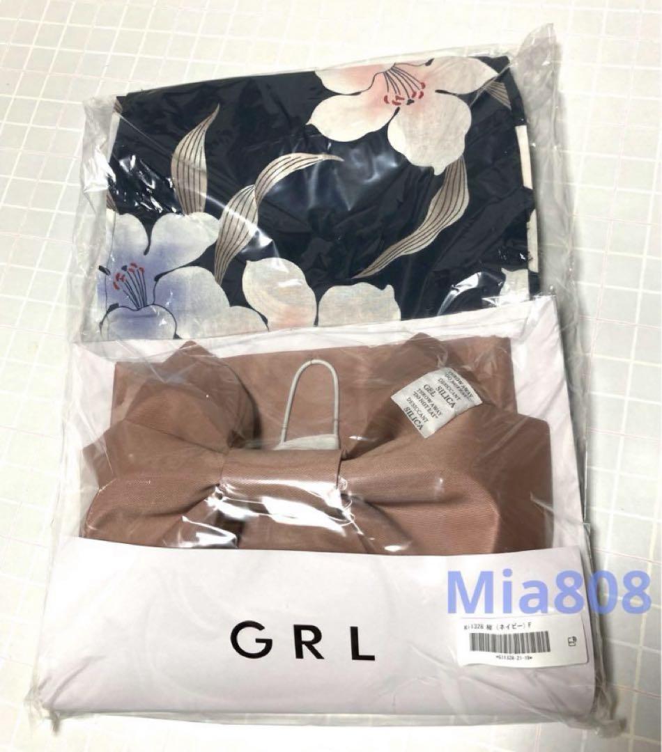 新品　GRL グレイル 浴衣2点セット　レディース　帯　下駄　着物