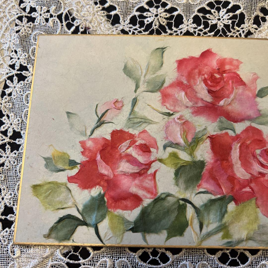 【大幅値下げ】和紙ちぎり絵『薔薇』