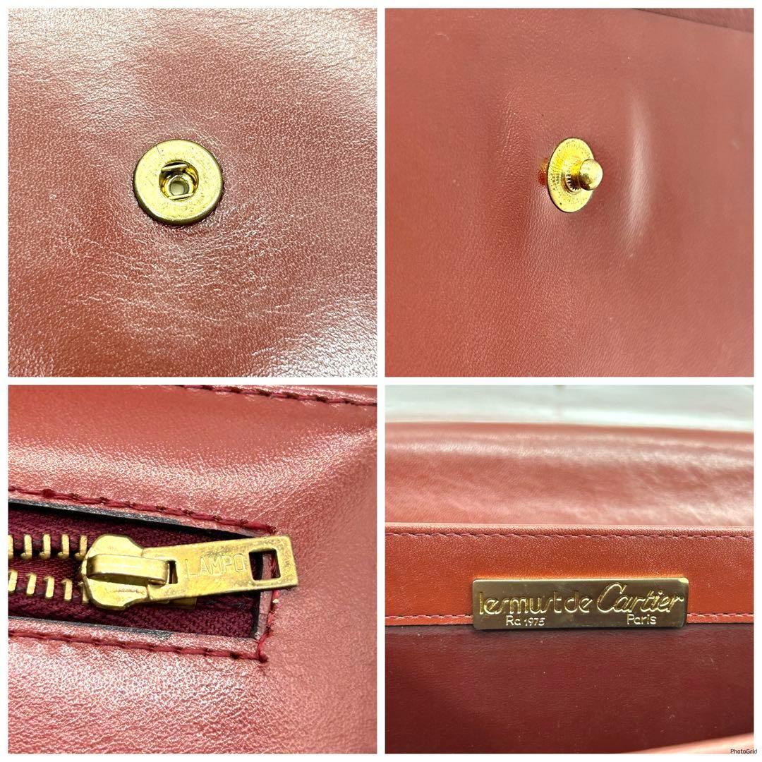 カルティエ　cartier　マストライン　ワンショルダーバッグ　レザー　ボルドー