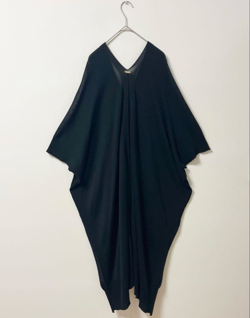 ドゥーズィエムクラス ニット ワンピース ポンチョ レディース ロング 黒 SIZE MUSE de Deuxieme Classe DECORATOM_COM_BR