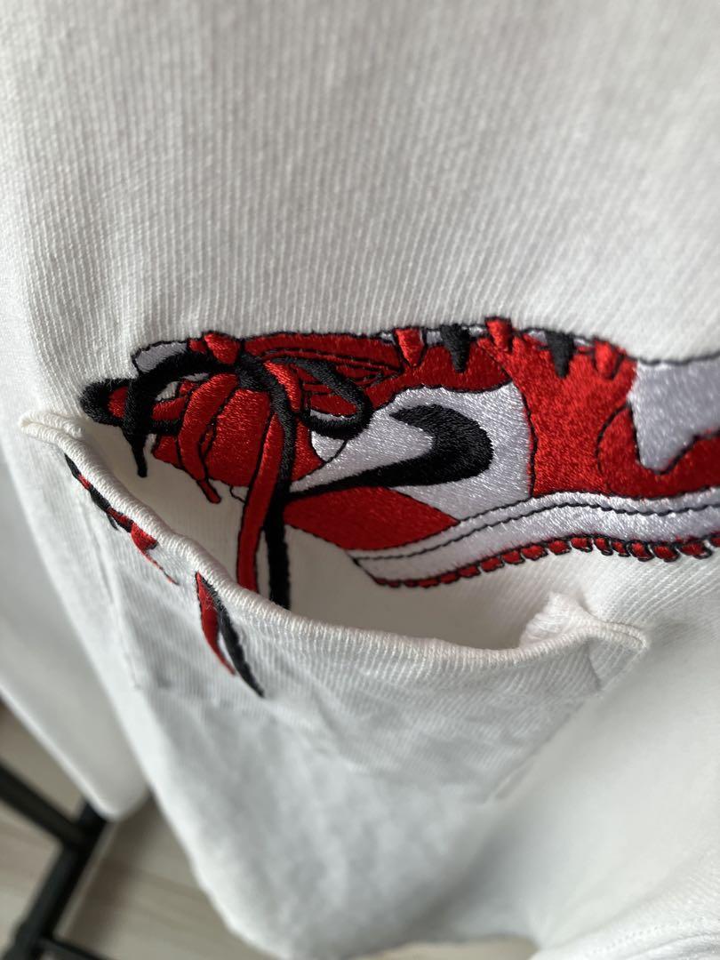 激レア AIR JORDAN 刺繍 ナイロン フリース ジャケット ナイキ NIKE AIR JORDAN1 CHICAGO ポケット刺繍 Tシャツ - メルカリ